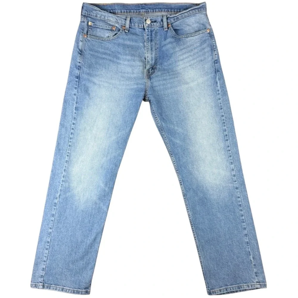 Levi's 505 Men's W36 L30 Regular Fit Straight Leg Blue Light Wash‎ Denim Jeans